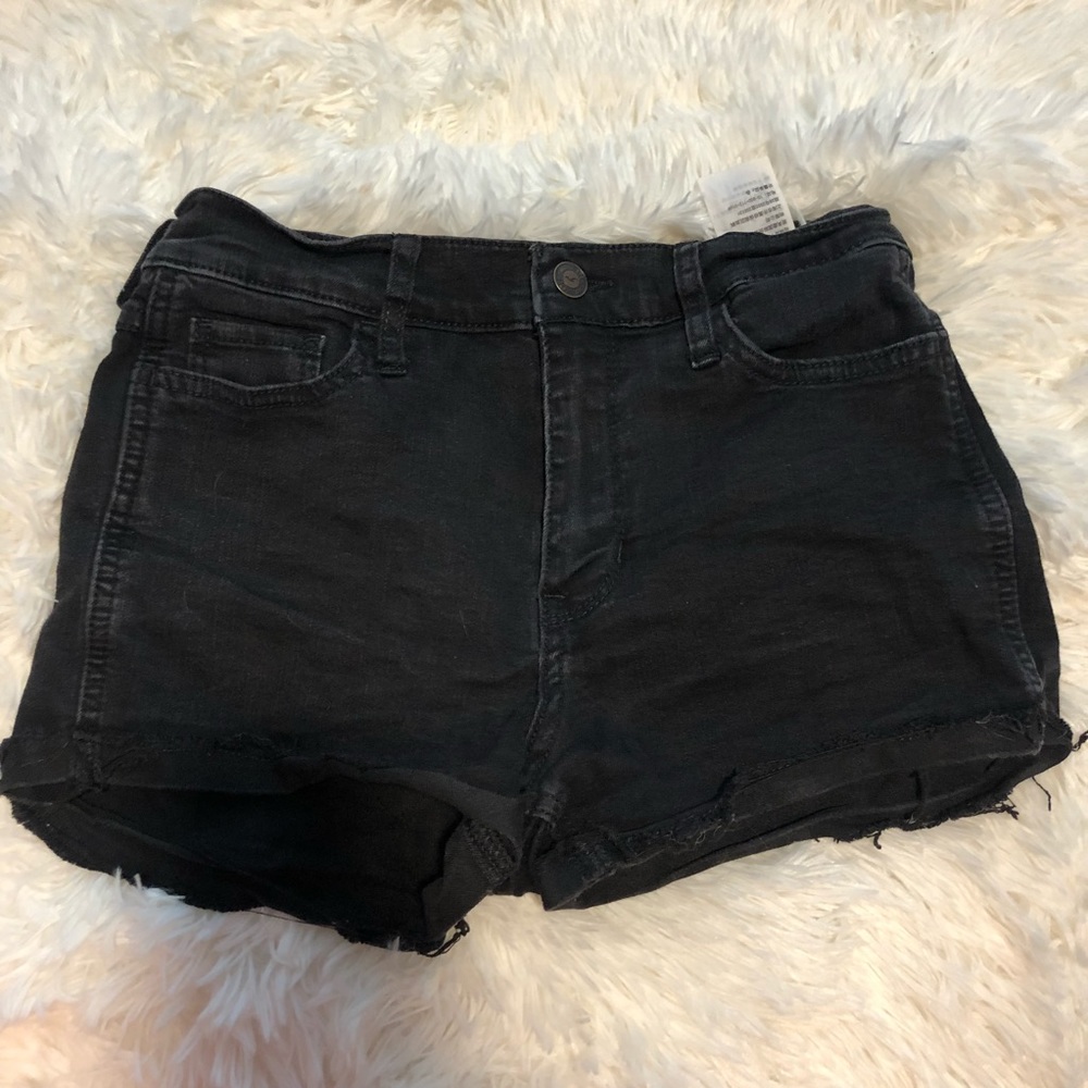 Washed Black High Rise Shorts